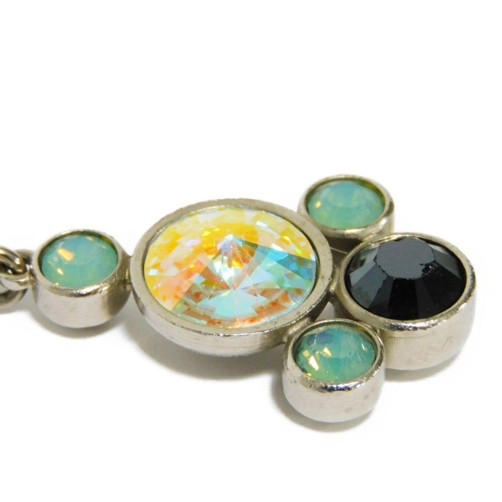 CHANEL Earrings Swing Crystal Coco Mark Bijou Black Emerald Green 06A CC Aurora Ladies Accessories Jewelry