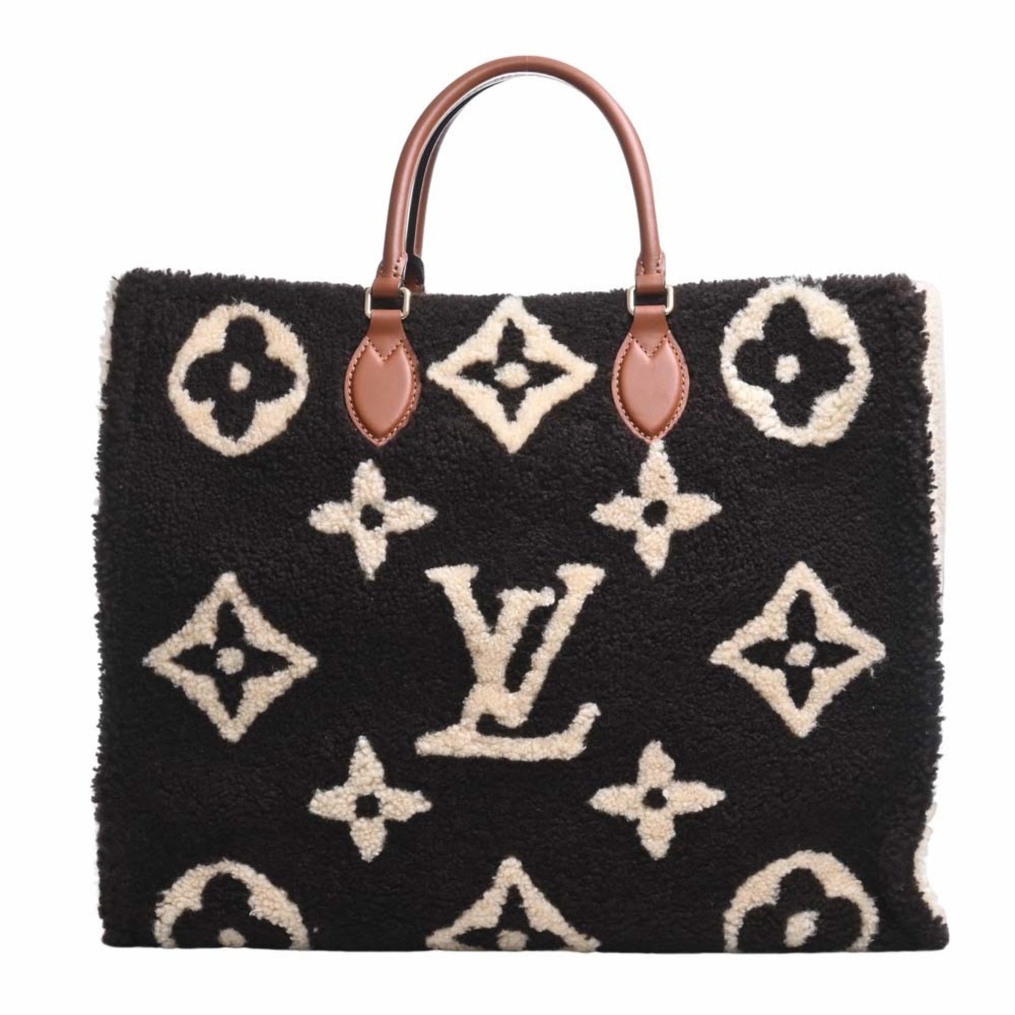 LOUIS VUITTON Monogram Teddy On the Go GM 2WAY Handbag M55420 Brown/Ivory Women's