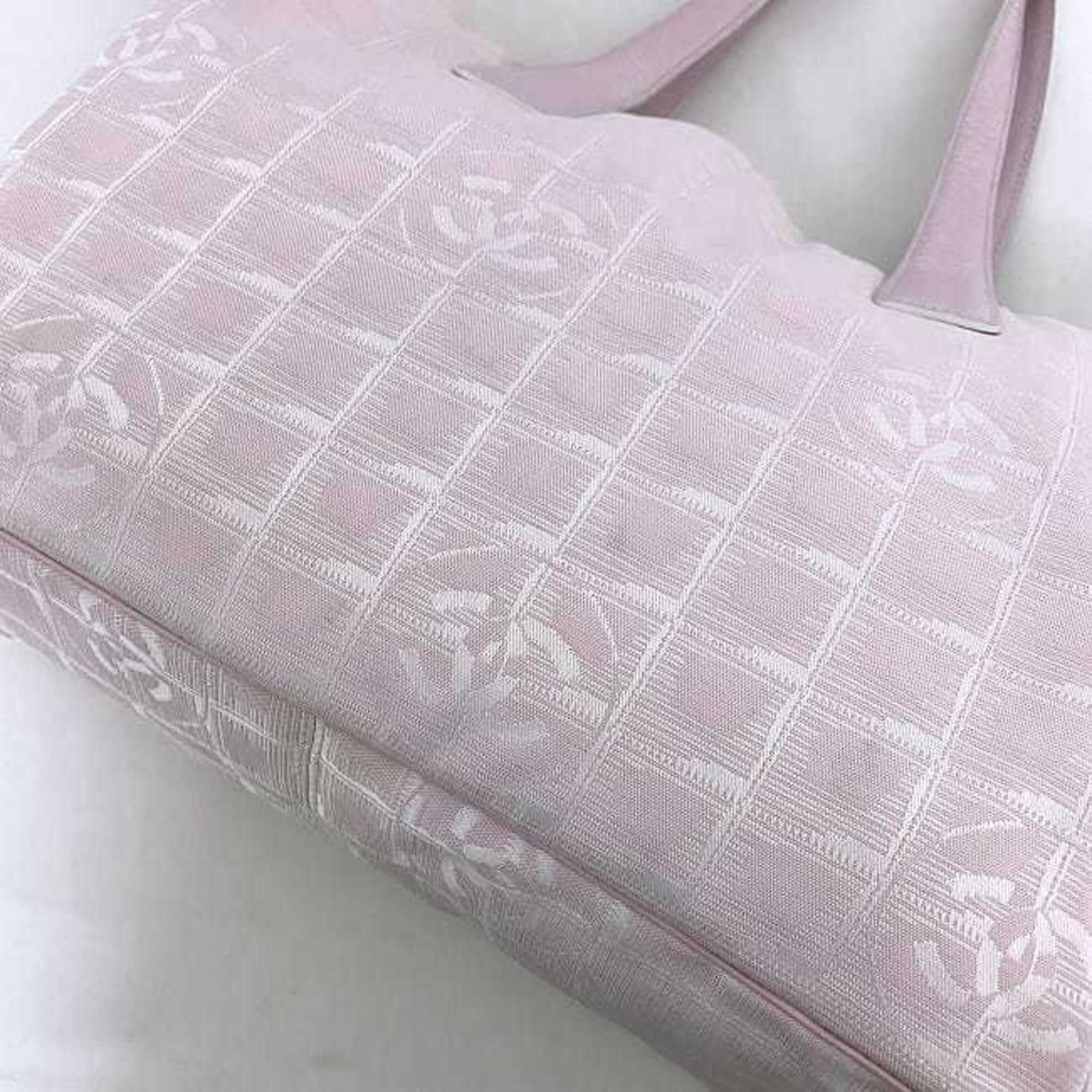 CHANEL MM Pink New Line A15991 Nylon Leather 8216800  Coco Mark Tra Ladies