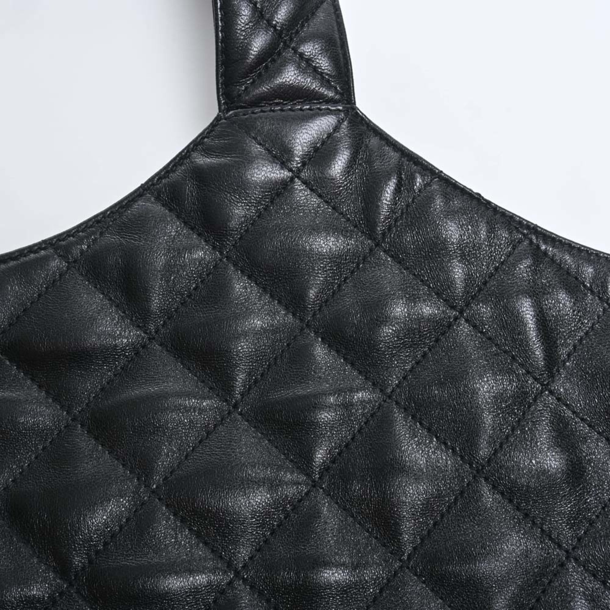SAINT LAURENT Leather Icar Maxi Bag Tote 698651 Black Ladies
