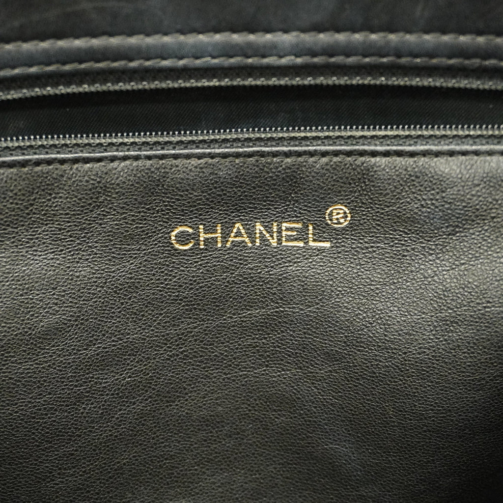 CHANELAuth  Matelasse Chain Shoulder Women's Leather Tote Bag Black