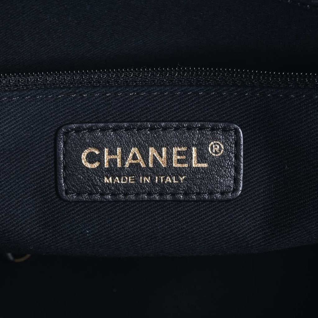 CHANEL Caviar Skin Matelasse Coco Mark GST Chain Tote Bag Black Ladies