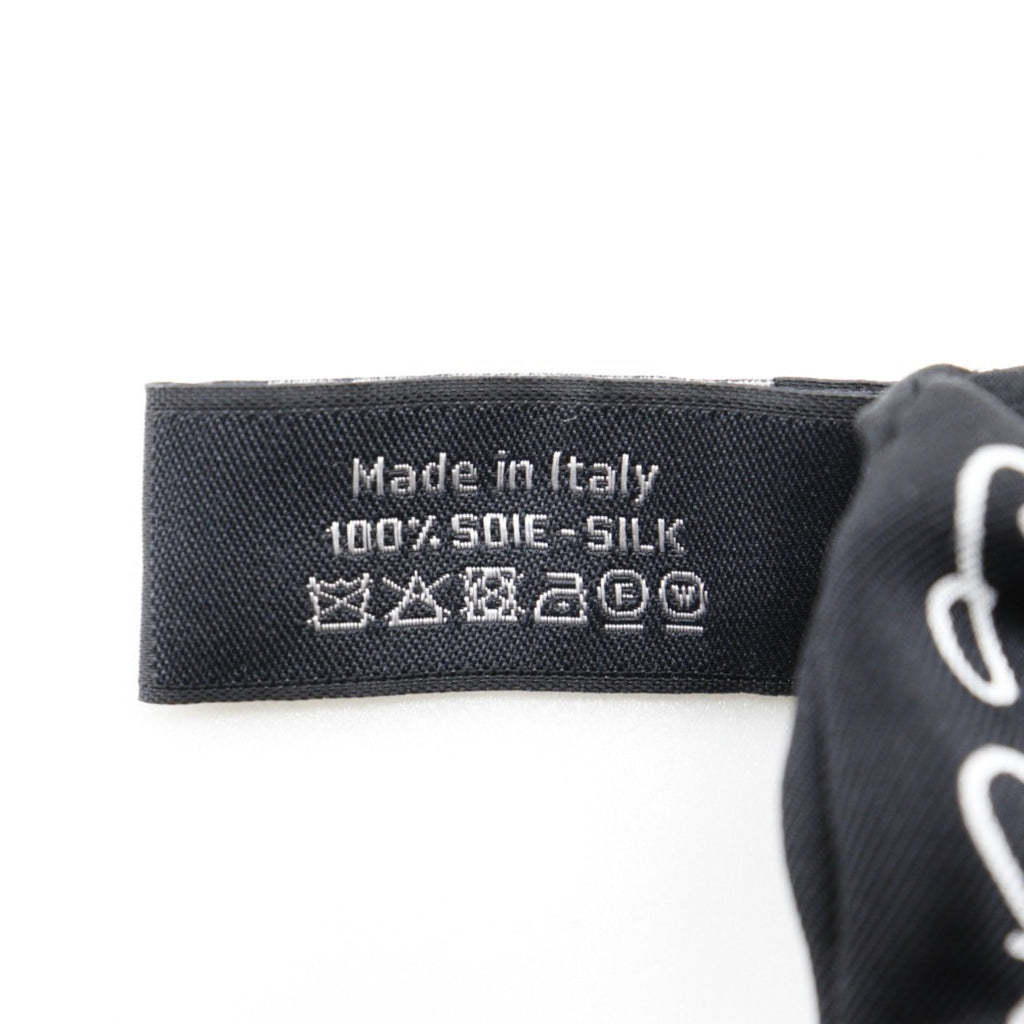 CHANEL Ribbon Scrunchie Other Accessories Coco Mark Logo Silk Black/White Women's