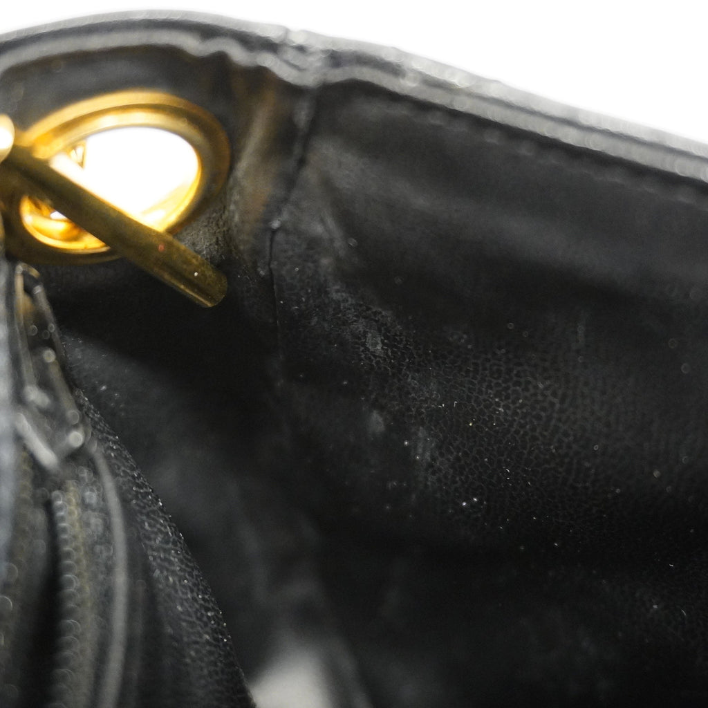 CHANEL[3bd5060] Auth  handbag Matelasse lambskin black gold metal