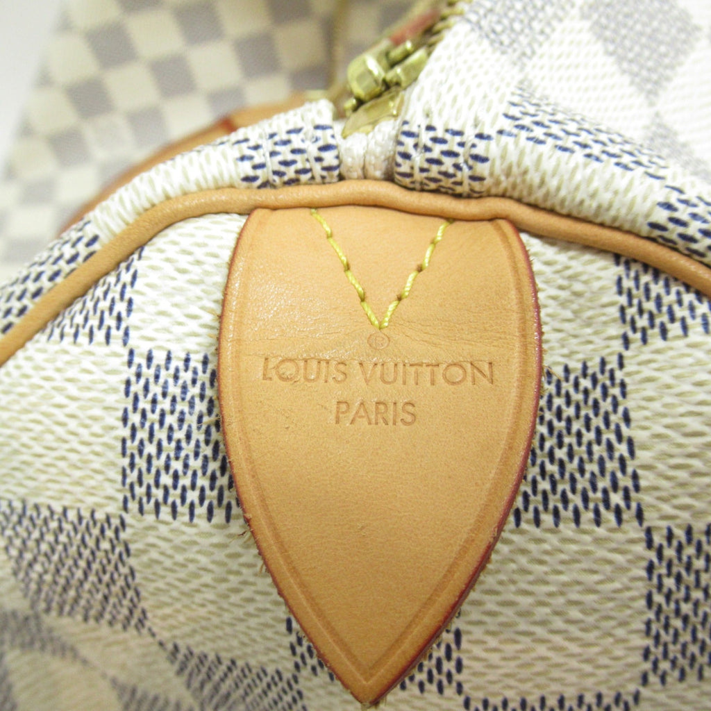 LOUIS VUITTON Speedy 30 handbag White Damier Azur PVC coated canvas N41533
