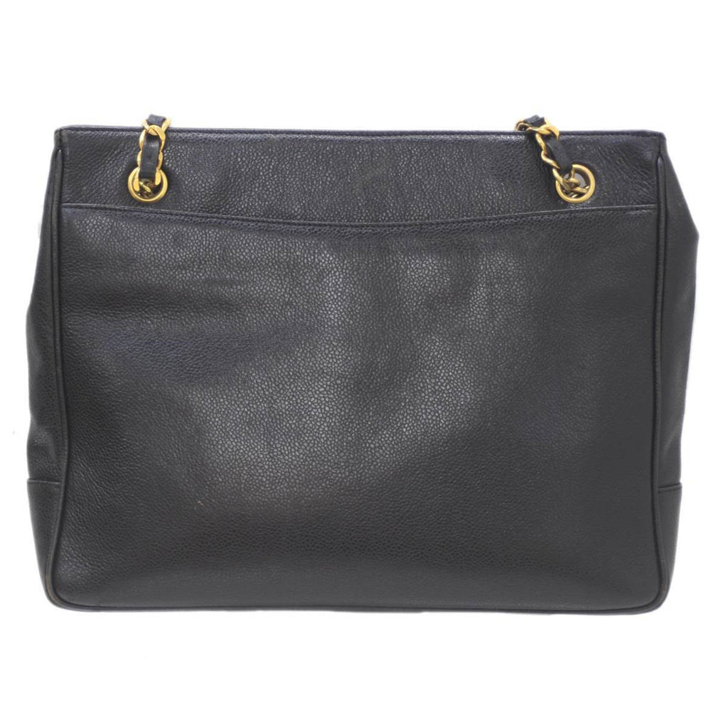 CHANEL Coco Shoulder Bag Caviar Skin Chain Tote Black  Ladies KS