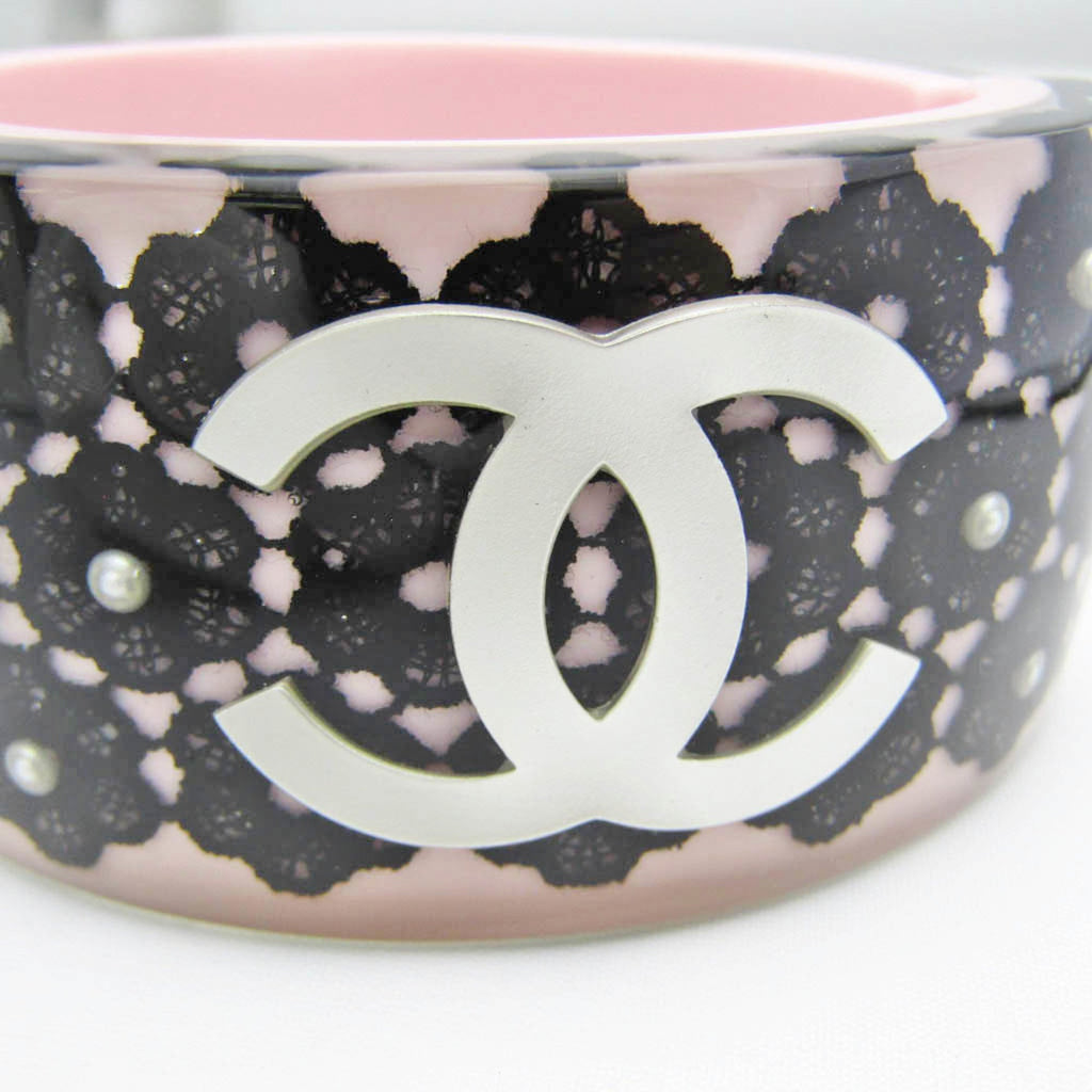 CHANEL Here Mark Resin Bangle Black,Pink