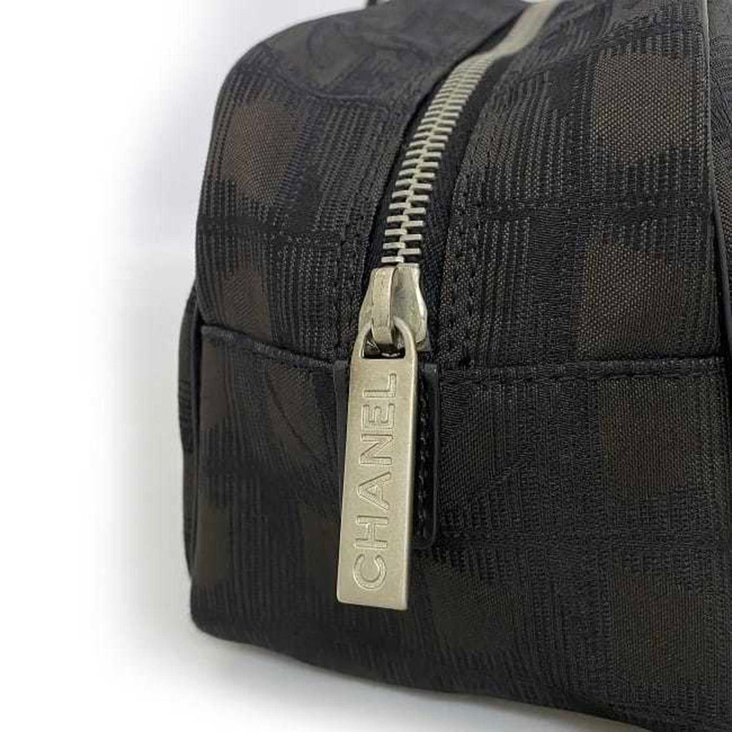 CHANEL Boston Bag Brown Black New A15828 Cocomark Nylon Leather 10th  Nutra Line Handbag