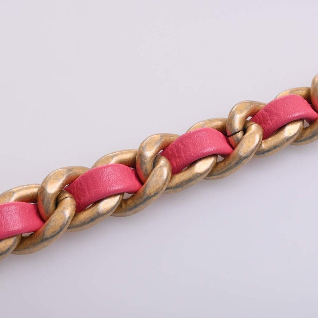 CHANEL Lambskin 19 Coco Mark Chain Shoulder Bag Pink Ladies