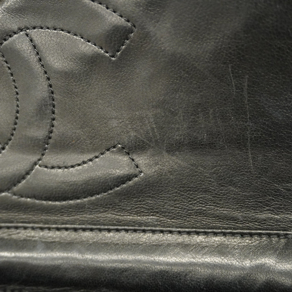 CHANEL  Matelasse Chain Shoulder Lambskin Women's Leather Shoulder Bag Black