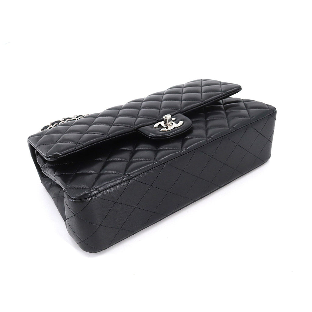 CHANEL Matelasse 25 Chain Shoulder Bag Leather Black A01112 Silver Hardware