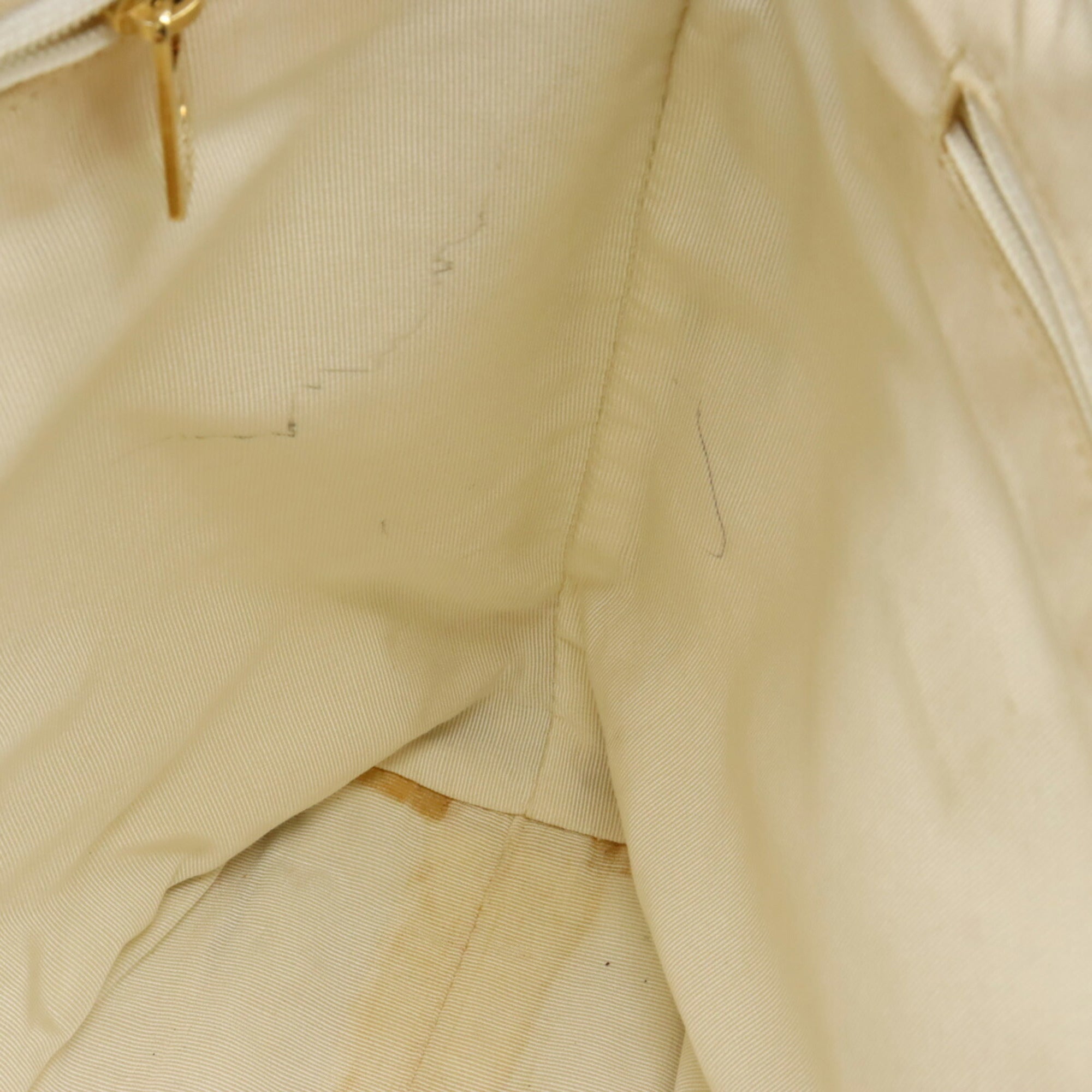 CHANEL here mark embossed tote bag shoulder leather ivory white