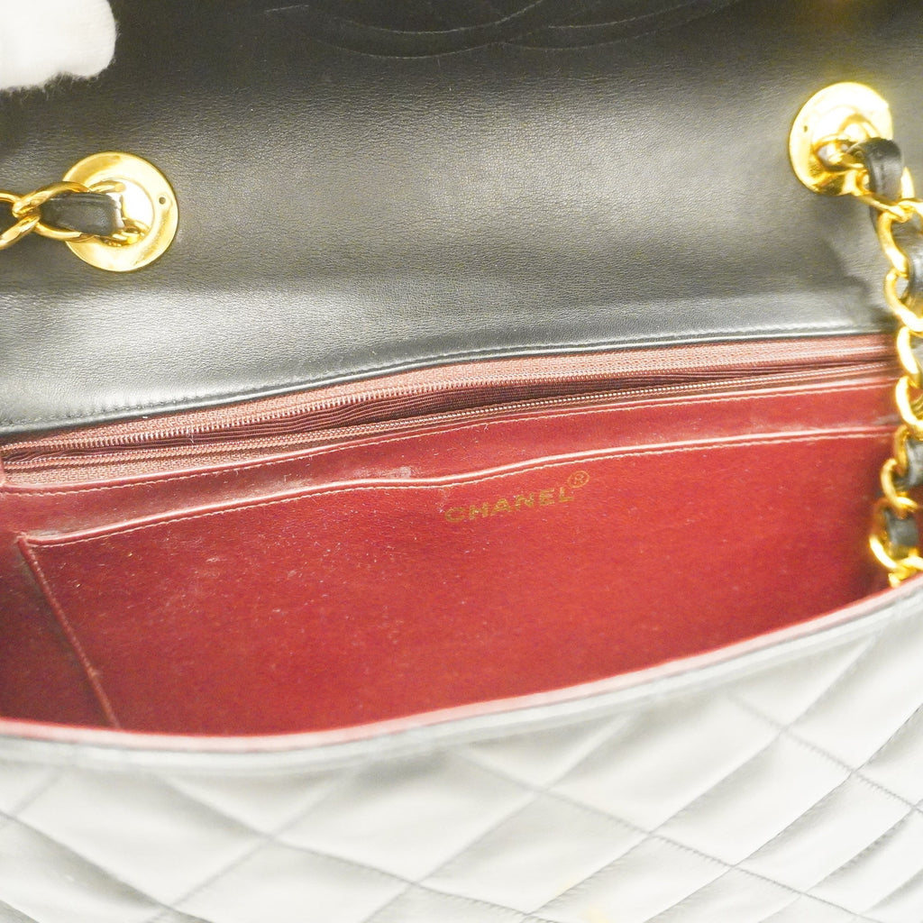 CHANEL  Matelasse Big Matelasse W Chain Women's Leather Shoulder Bag Black