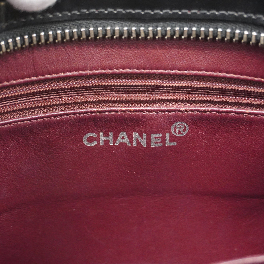 CHANEL[3cc2423]Auth  tote bag patent leather black silver metal