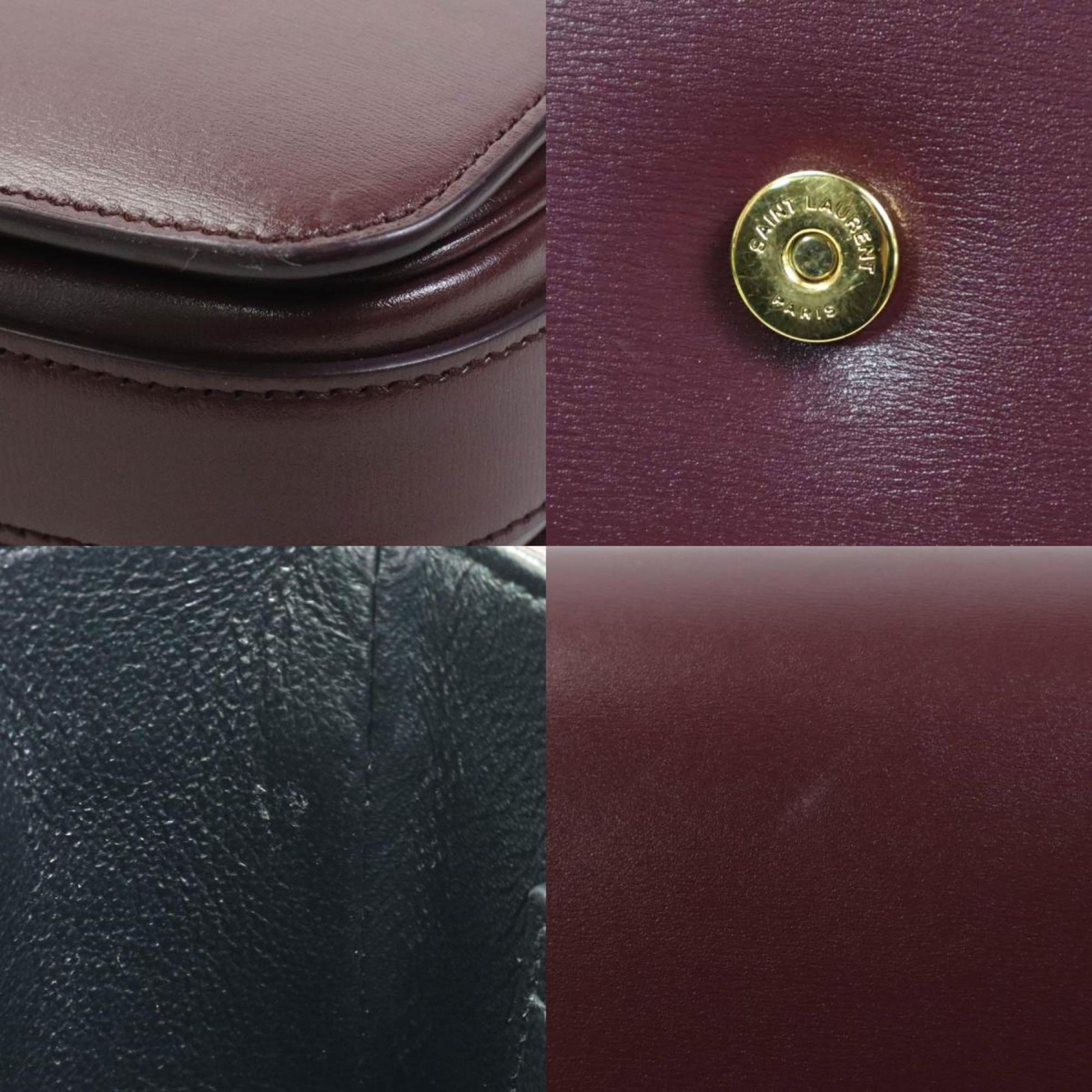 SAINT LAURENT Crossbody Shoulder Bag Leather Bordeaux Women's 568568 99533g