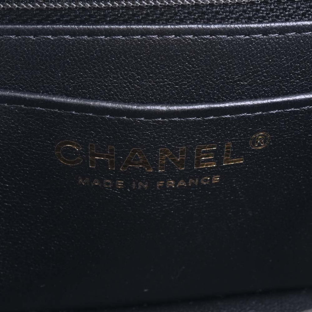 CHANEL Lambskin Matelasse Coco Mark Chain Shoulder Bag Black Ladies