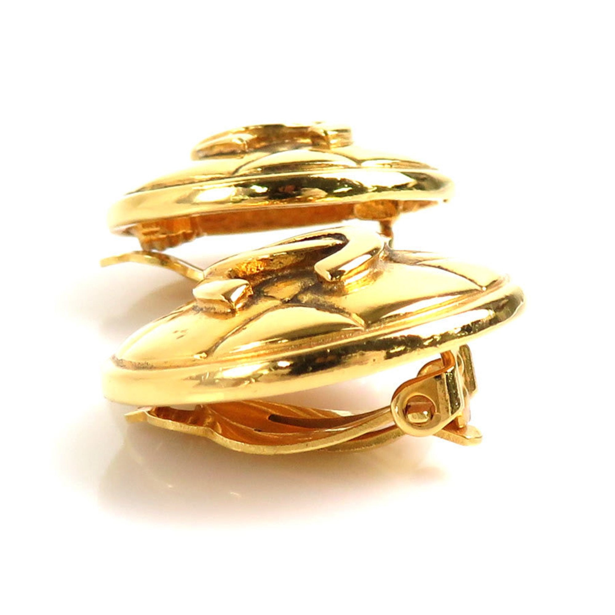 CHANEL earrings here mark metal gold ladies