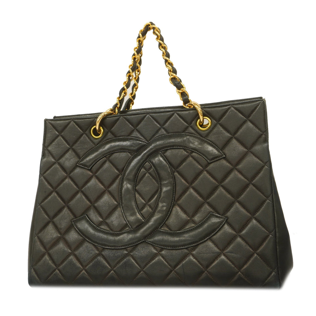 CHANELAuth  Matelasse Chain Tote Bag Women's Leather Tote Bag Beige