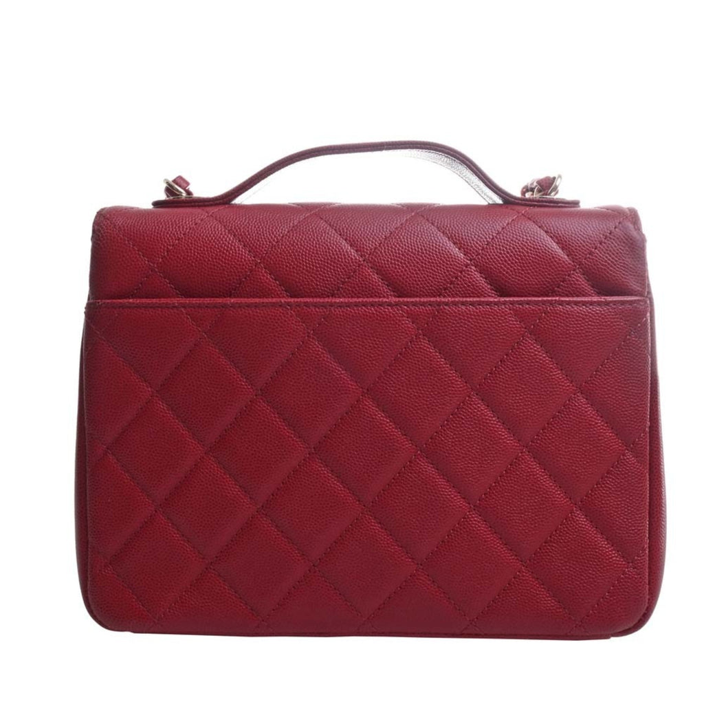 CHANEL Caviar Skin Matelasse Affinity Coco Mark Chain Shoulder Bag Red Ladies