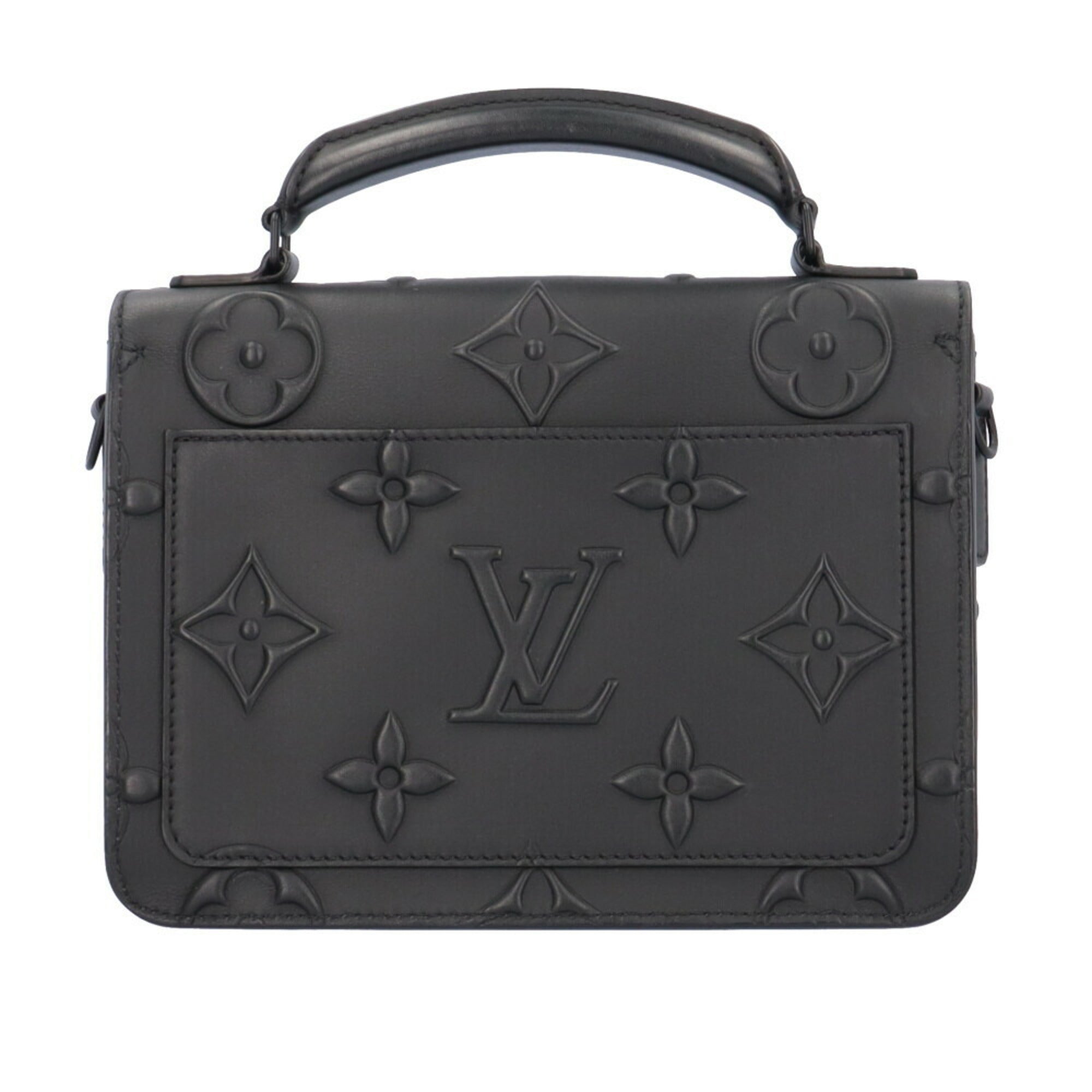 LOUIS VUITTON Ambassador PM Monogram Handbag Leather M58711 Black Men's