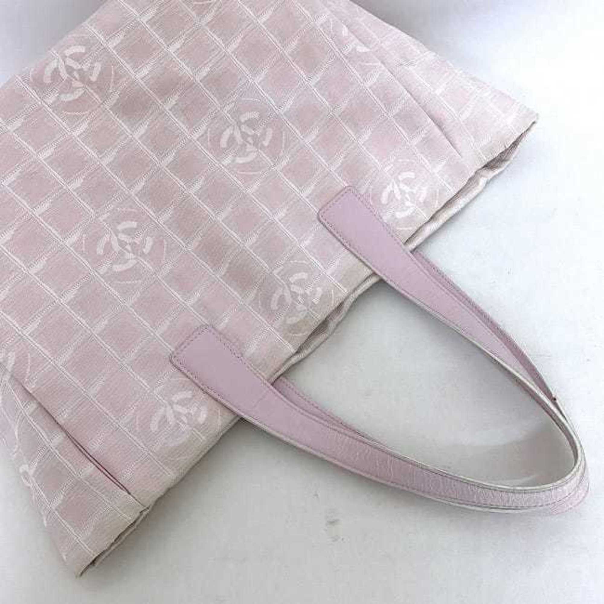 CHANEL MM Pink New Line A15991 Nylon Leather 8216800  Coco Mark Tra Ladies
