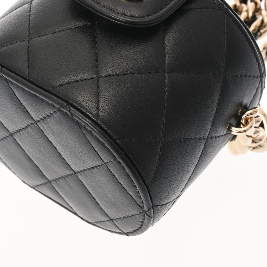 CHANEL Matelasse Vanity Chain Shoulder Black Women's Lambskin Bag