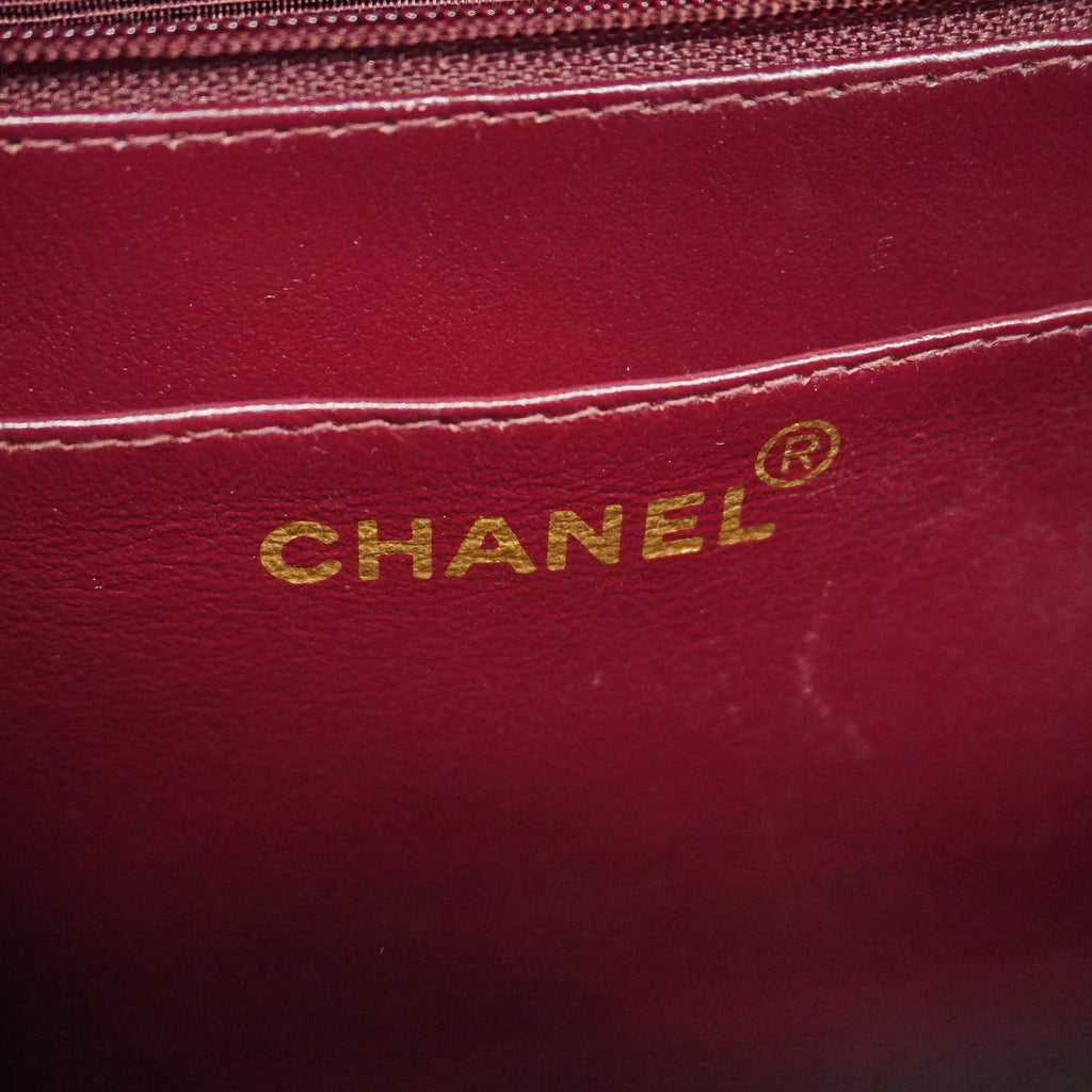 CHANELAuth  Big Matelasse W Chain Women's Leather Shoulder Bag Black