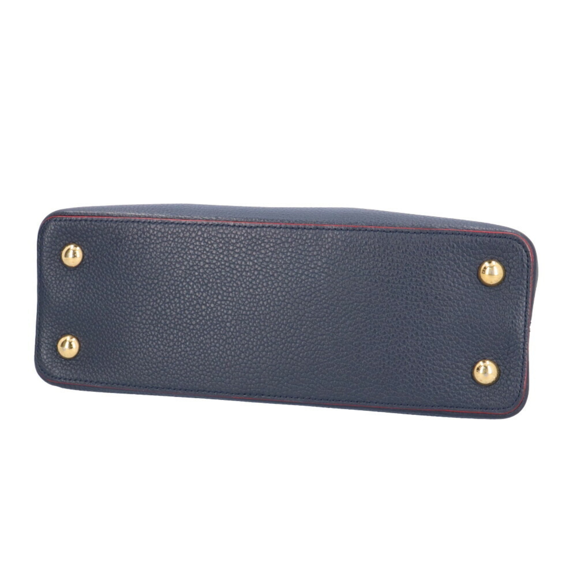 LOUIS VUITTON Capucines MM Shoulder Bag Leather M42253 Navy Ladies
