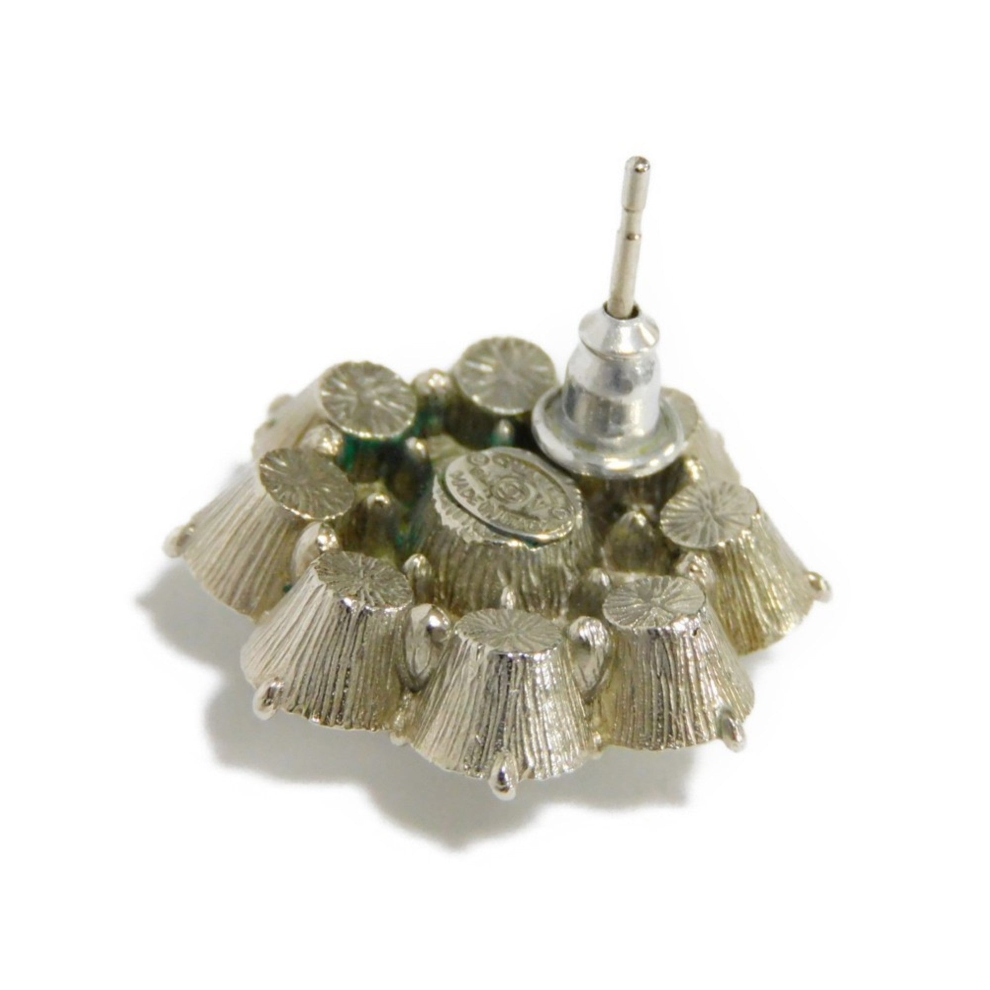 CHANEL Earrings Flower Crystal Coco Mark Strass Rhinestone CC Clear Ladies Accessories Jewelry