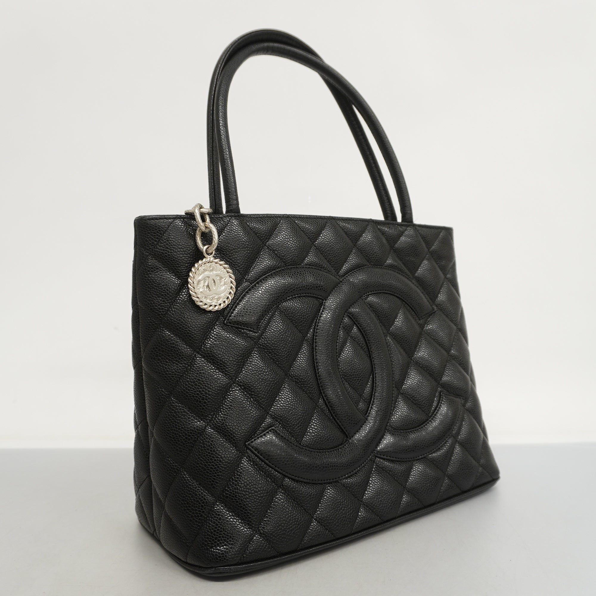 CHANELAuth  Reprint Tote Women's Caviar Leather Tote Bag Black