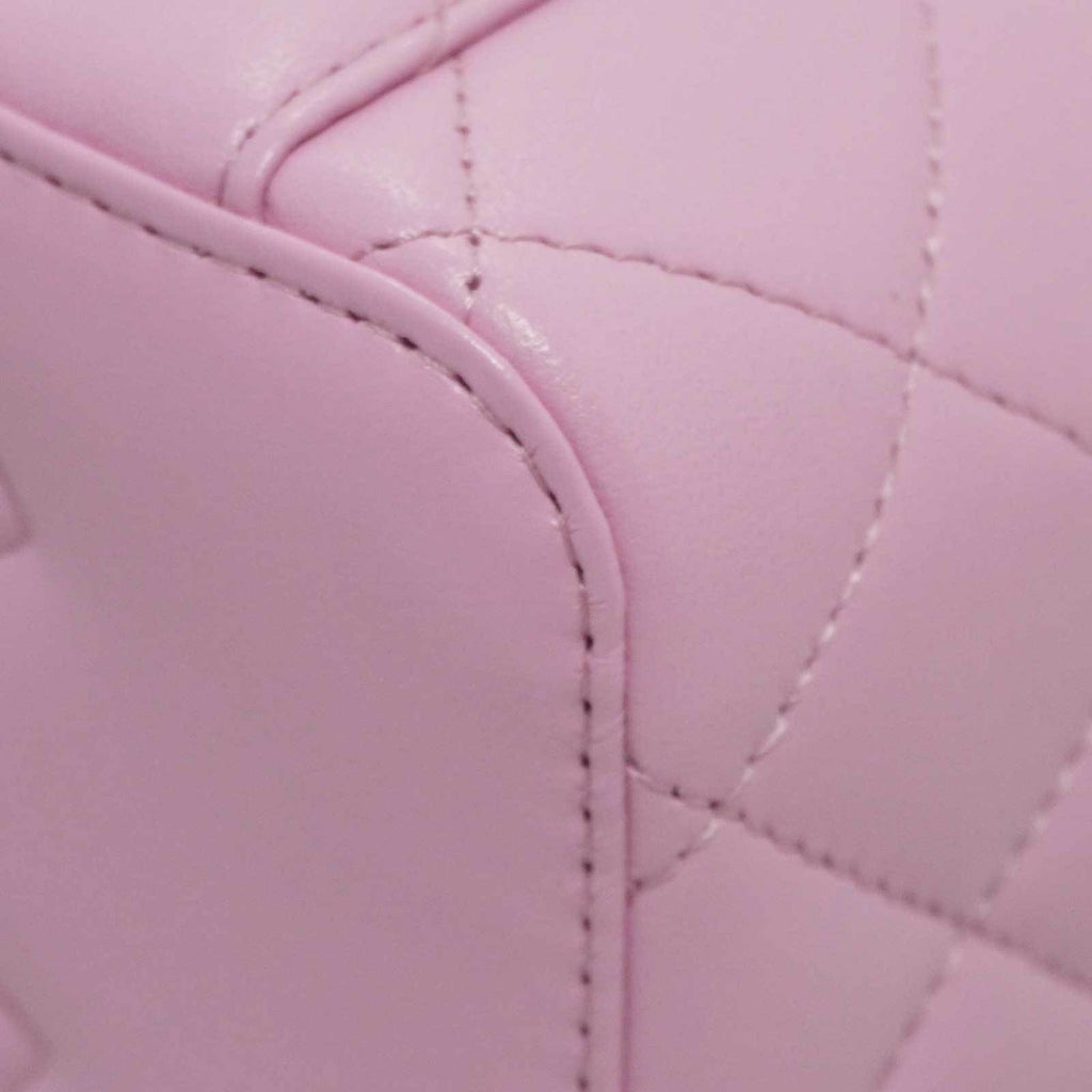 CHANEL Vanity Shoulder Handbag Bag Pink Lambskin Women's