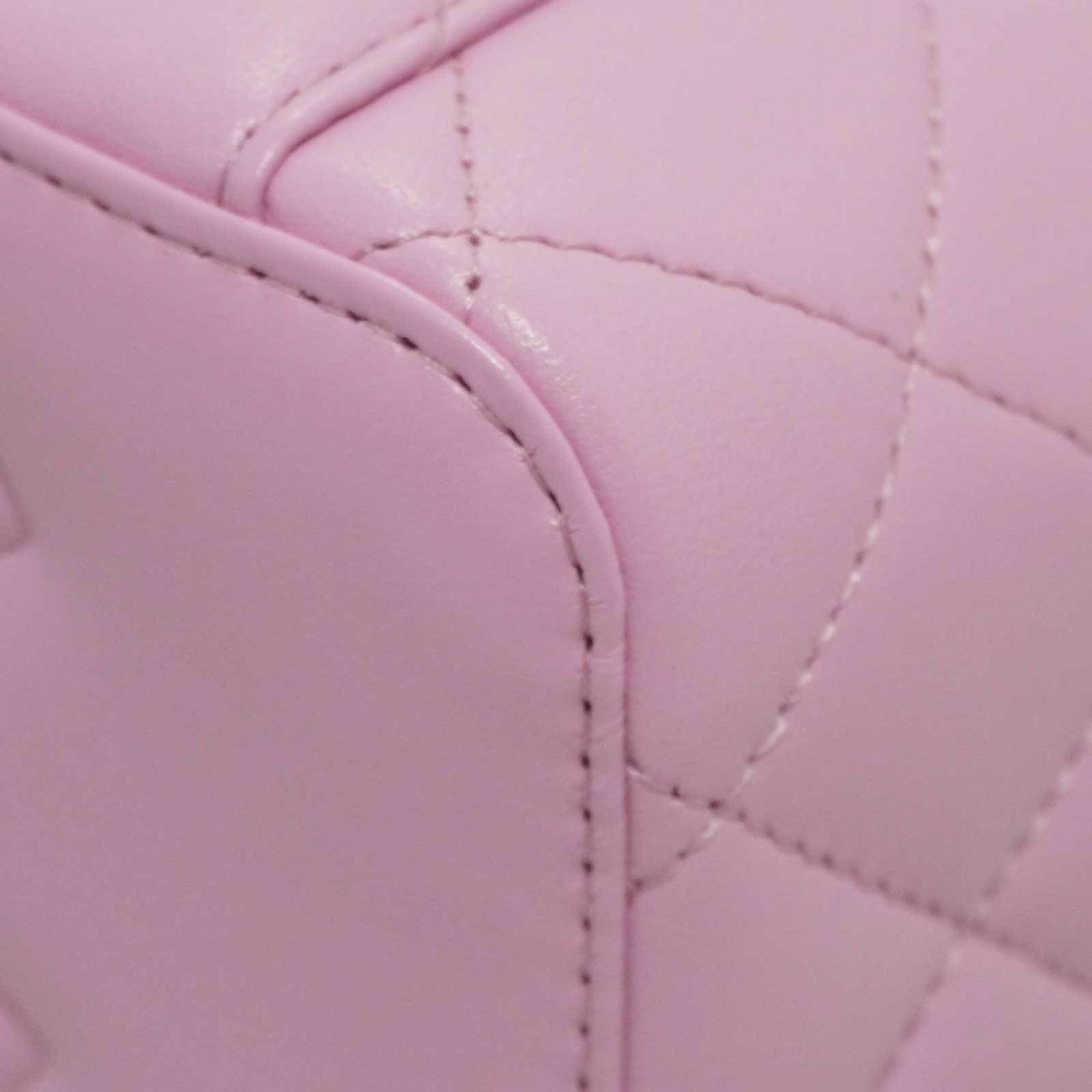 CHANEL Vanity Shoulder Handbag Bag Pink Lambskin Women's