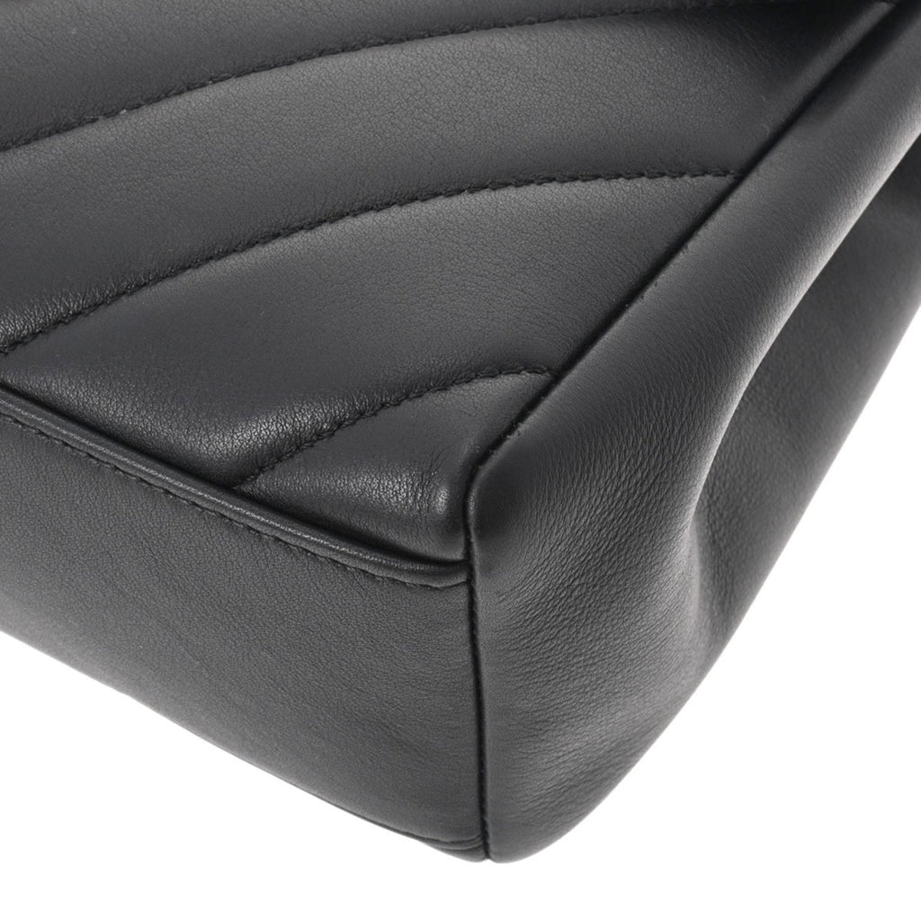 CHANEL matelasse chain shoulder black ladies lambskin bag