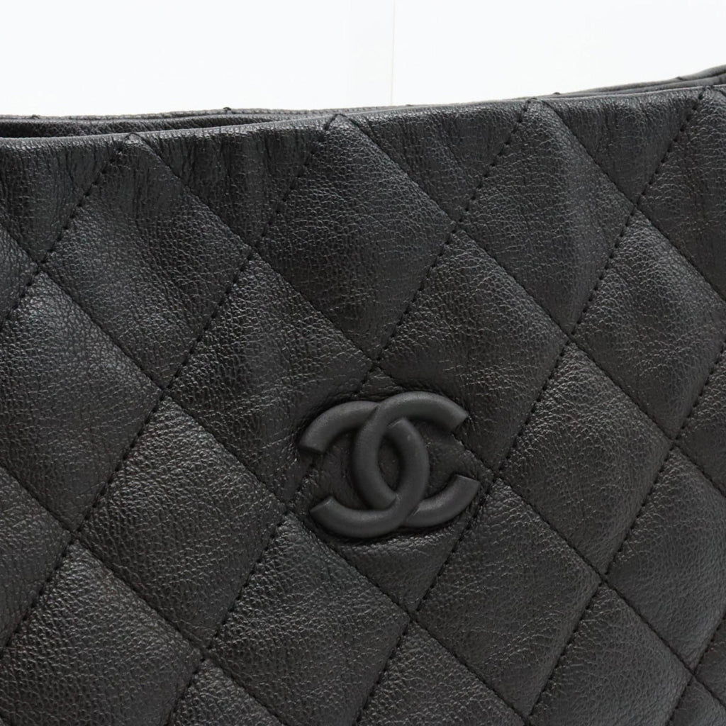CHANEL Matelasse Coco Mark Shoulder Bag Leather Black