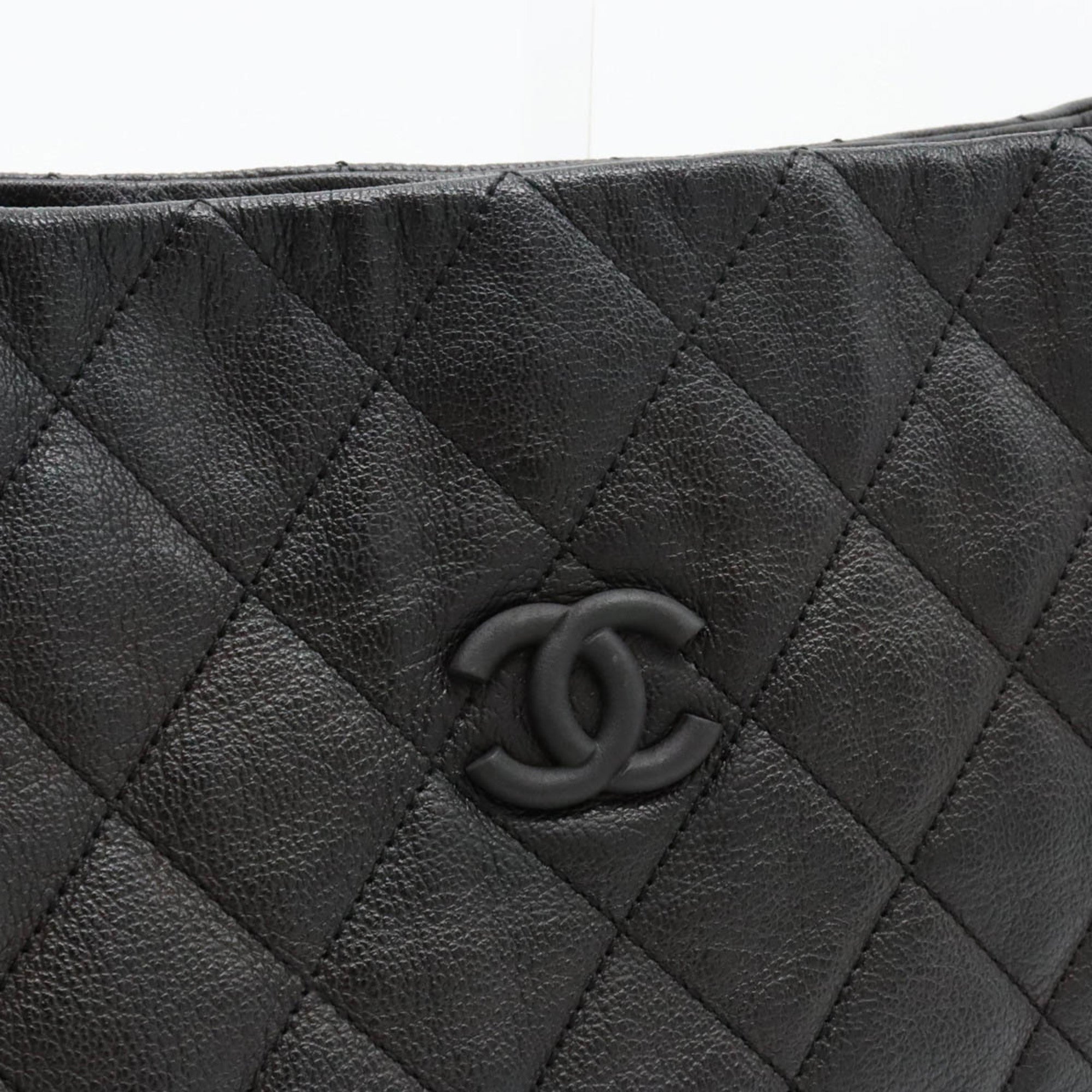 CHANEL Matelasse Coco Mark Shoulder Bag Leather Black