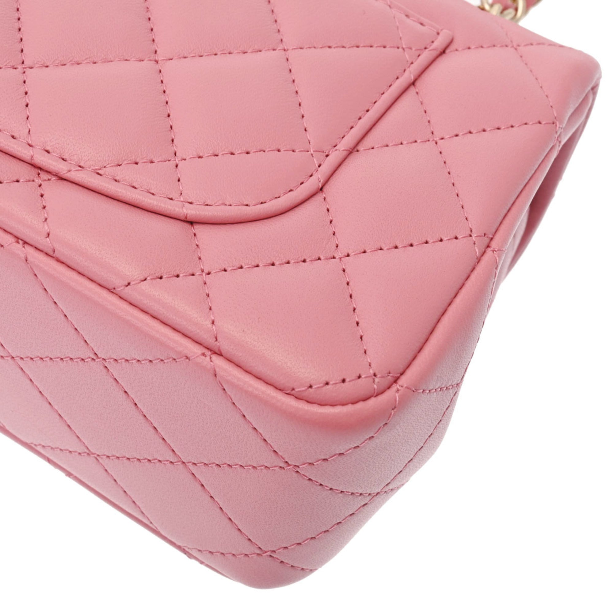 CHANEL Chain Shoulder Pink Champagne AS2431 Women's Lambskin Bag