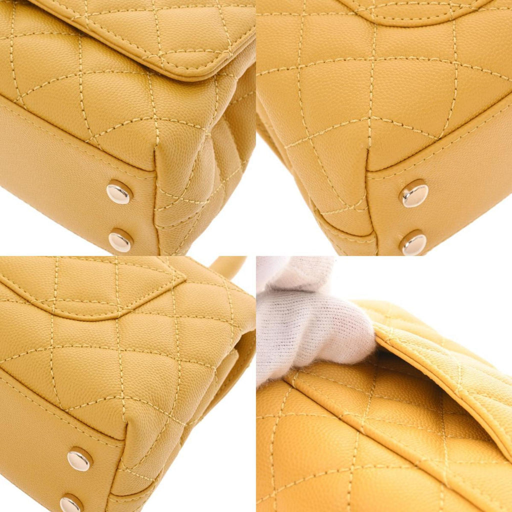 CHANEL matelasse XXS yellow AS2215 ladies caviar skin bag