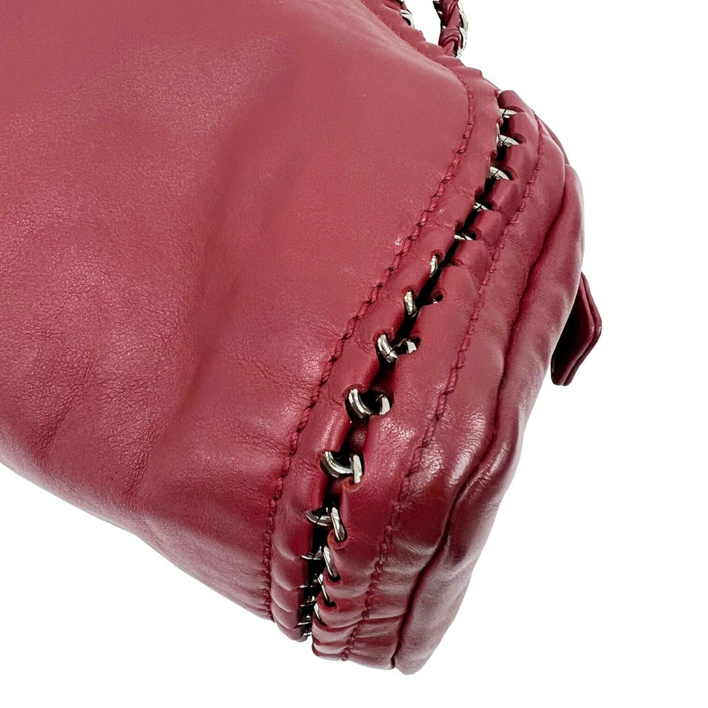CHANEL Luxury Line Bowling Bag Chain Shoulder Coco Mark Handbag A31575 Ladies Bordeaux 10s