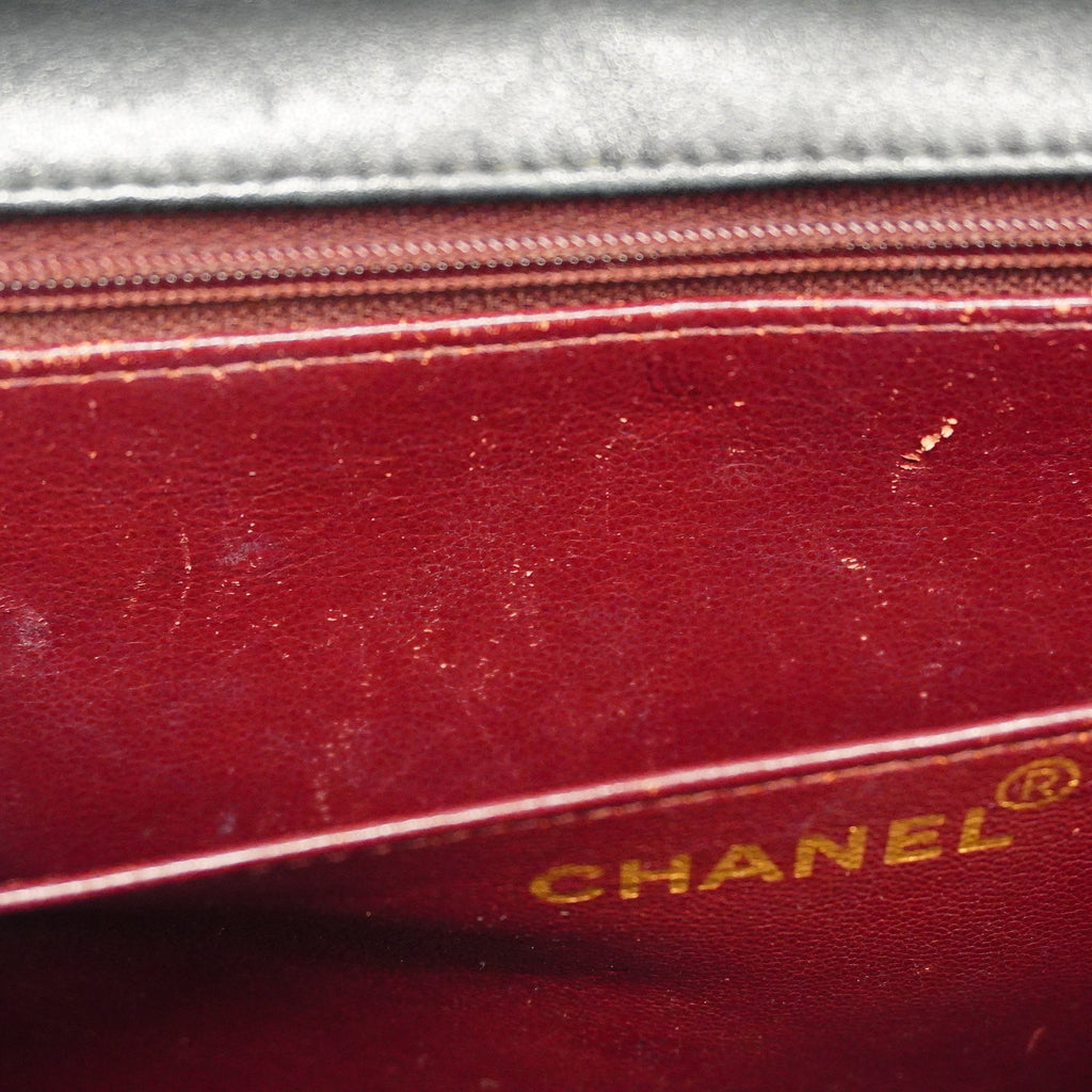 CHANELAuth  Matelasse Big Matelasse W Chain Women's Leather Shoulder Bag Black