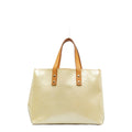 LOUIS VUITTON Monogram Vernis Reid PM Handbag M91336 Perle White Patent Leather Women's