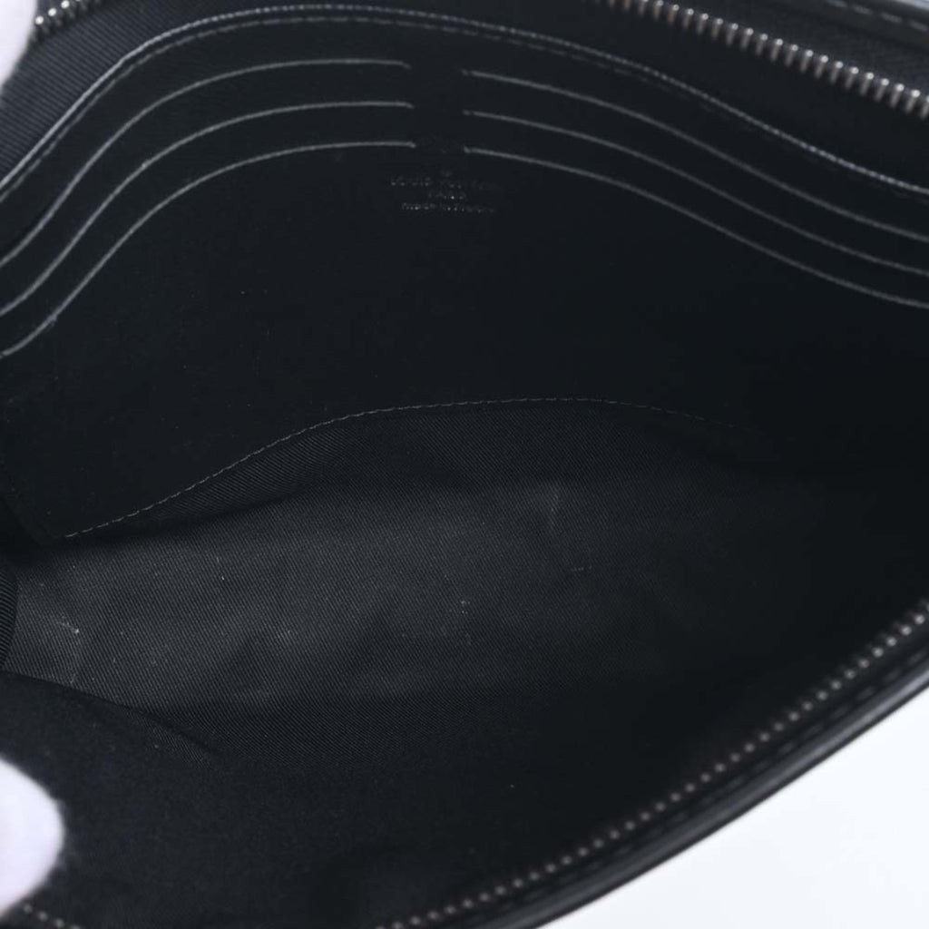 LOUIS VUITTON Eclipse Pochette Voyage MM Clutch Bag Pouch M61692 Black Men's