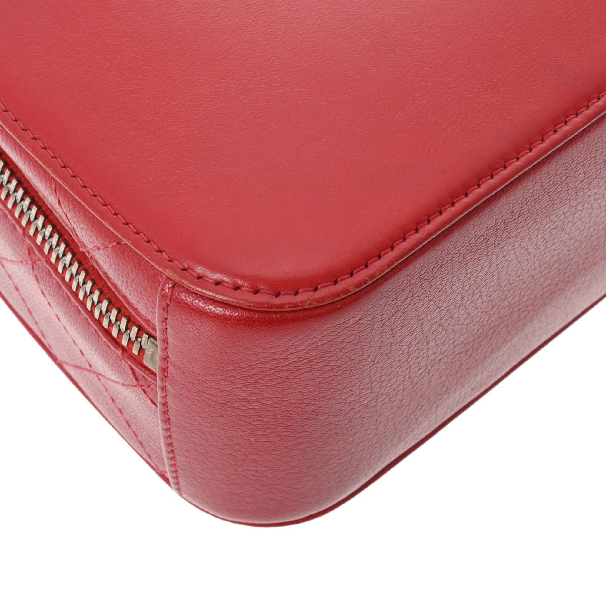 CHANEL handbag red A93463 ladies calf shoulder bag