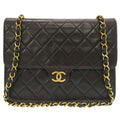 CHANEL Lambskin Black Matelasse No. 3 Gold Chain Shoulder Bag