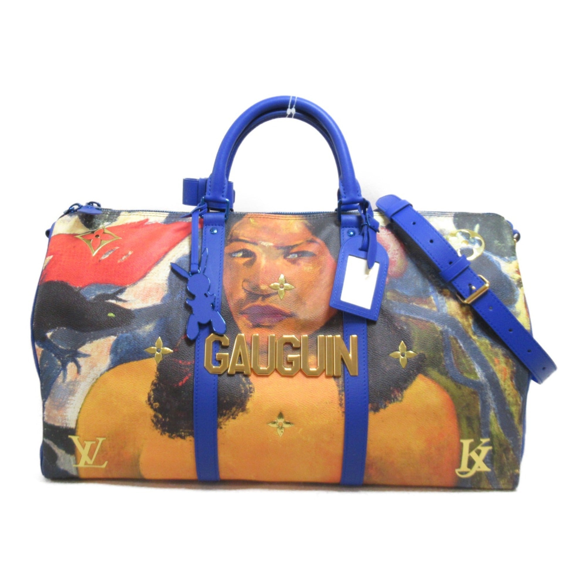 LOUIS VUITTON Gauguin Keepall Bandouliere 50 Boston Bag Blue PVC coated canvas Masters collection