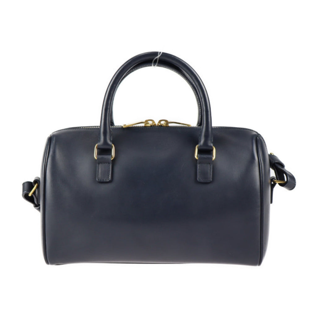 YVES SAINT LAURENT SAINT LAURENT PARIS Saint Laurent Paris Baby Duffle Handbag 330958 Leather Navy 2WAY Mini Boston Gold Hardware