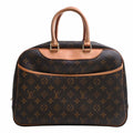 LOUIS VUITTON Monogram Deauville Handbag Mini Boston Bag M47270 Brown Women's
