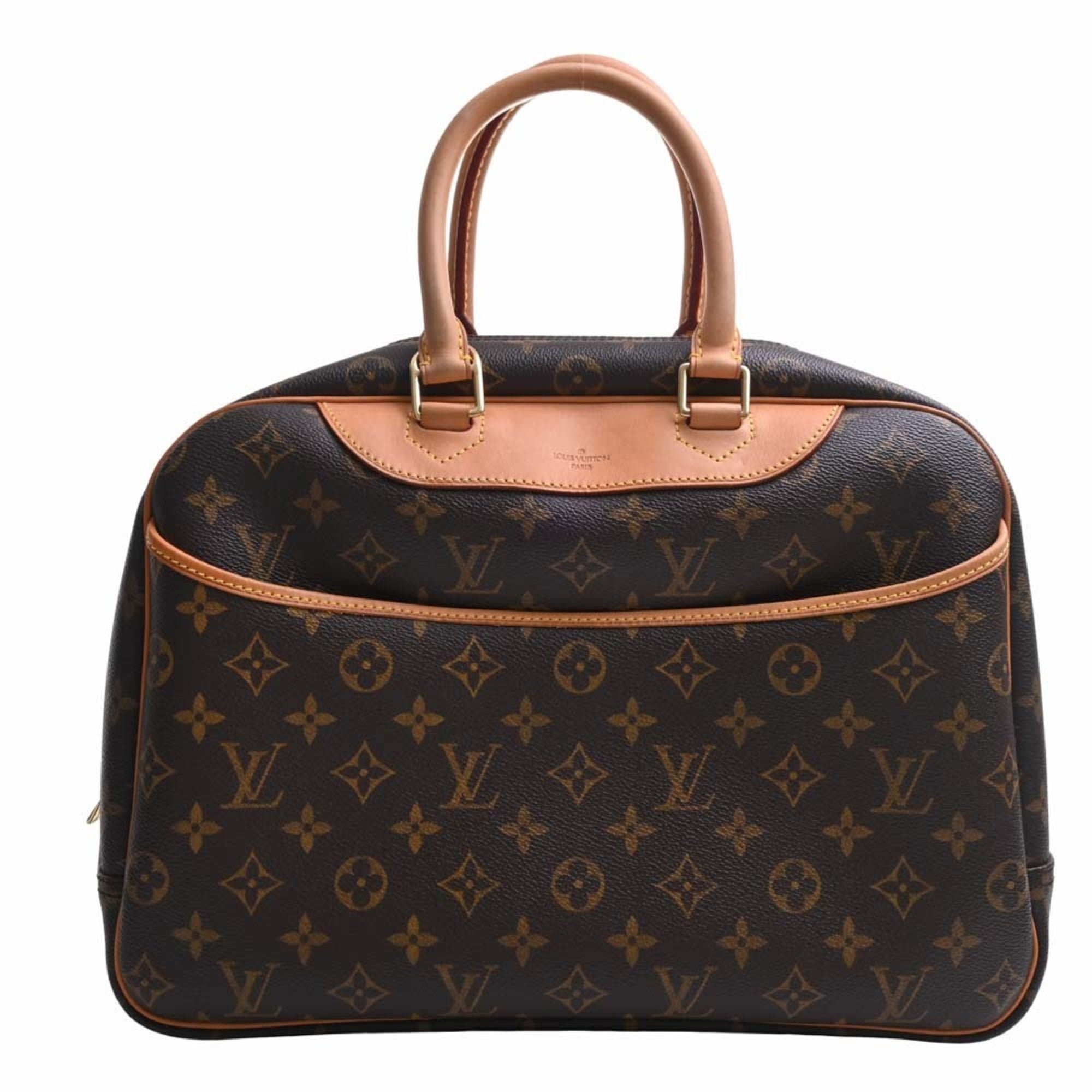 LOUIS VUITTON Monogram Deauville Handbag Mini Boston Bag M47270 Brown Women's