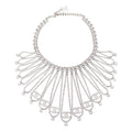 CHANEL Cocomark Necklace Rhinestone Silver B18S Accessories