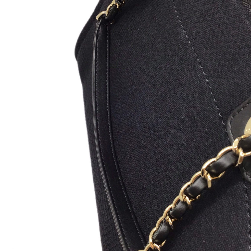 CHANEL Deauville AS3257 Black Tote Bag Handbag Shoulder Women Men Unisex