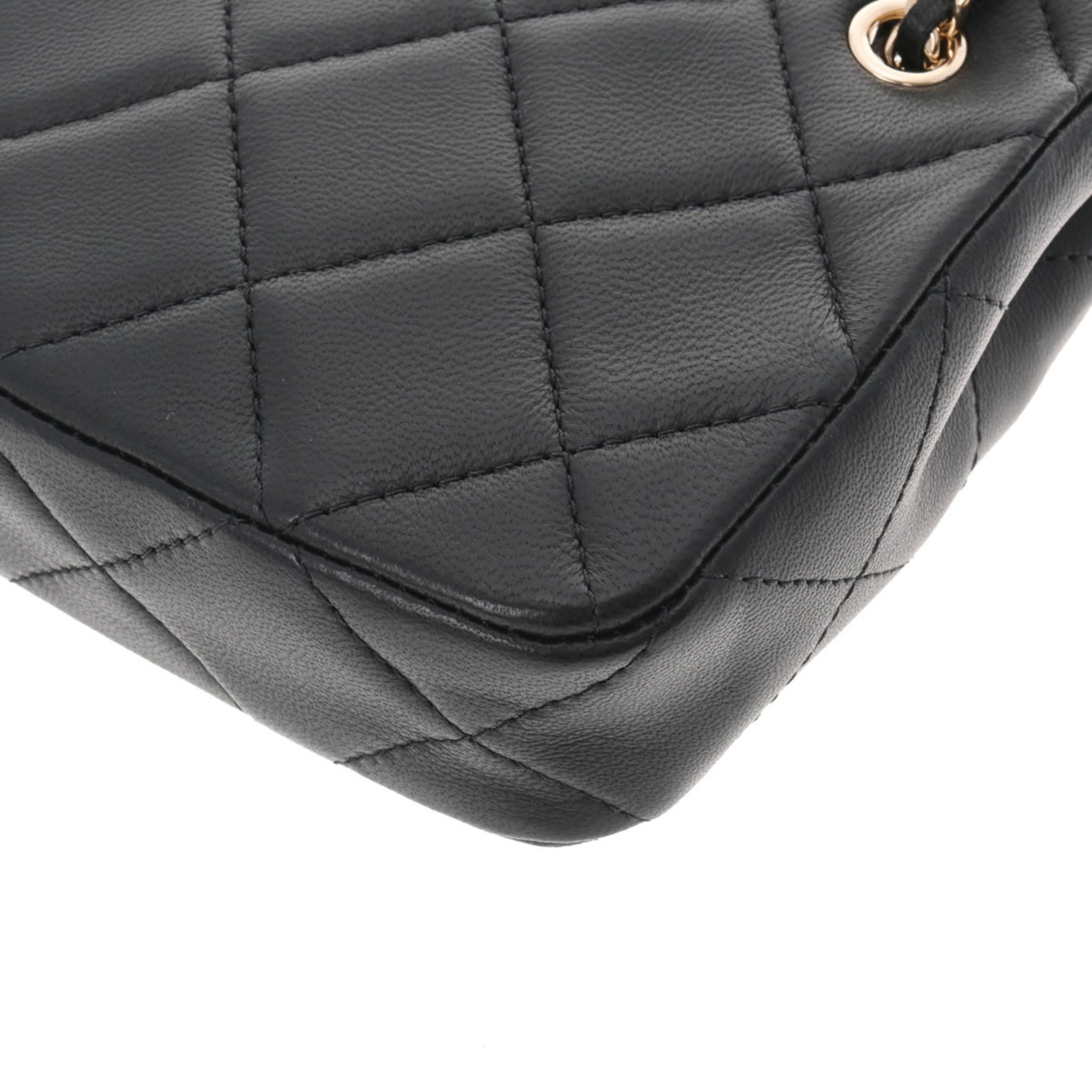 CHANEL Matelasse Pochette Chain Shoulder Black Women's Lambskin Bag